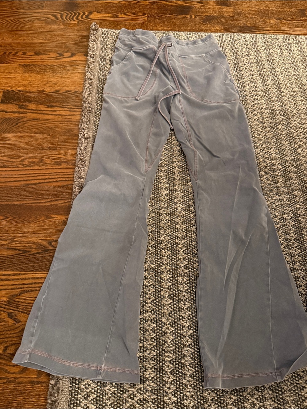 Free People Flared Drawstring pants in Dusty Blue